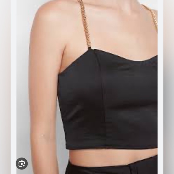 Express women’s black gold chain halter top, size M - Picture 3 of 4